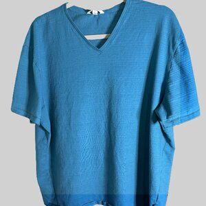Calvin Klein Men’s Blue V-Neck Short Sleeve Shirt XL